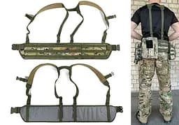Тактичний пояс розвантажувальний РПС з кріпленнім MOLLE та плечовими лямками мультикам без підсумків