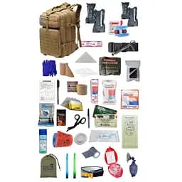 Укомплектованный медицинский тактический рюкзак №3 светло-коричневый