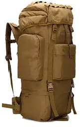 Великий тактичний армійський рюкзак з дощовиком 65L Combat Койот - мініатюра 5