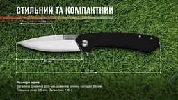 Нiж cкладний Adimanti by Ganzo (Skimen design) чорний - мініатюра 9