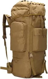 Великий тактичний армійський рюкзак з дощовиком 65L Combat Койот - мініатюра 1