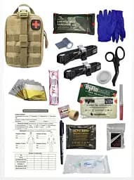 Аптечка укомплектованная №20 Rescue Ready в подсумке с быстрым сбросом светло-коричневый