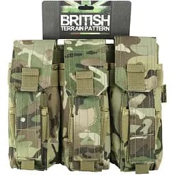 Подсумок для АК и пистолетного магазина Kombat UK Triple Mag Pouch with Pistol Mag (1000-kb-tpmp-btp)