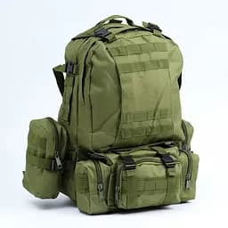 Рюкзак хакі тактичний з підсумками Eagle B08 55 літр / Військовий, штурмовий / Вірменський