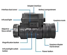 Монокуляр нічного бачення NVG50 2.5k 45° Wi-Fi 940нм (до 600м у темряві) - мініатюра 4