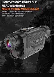 Монокуляр нічного бачення NV8260 4K 1080P HD 8-кратним цифровим зумом + кріплення на шолом - мініатюра 5