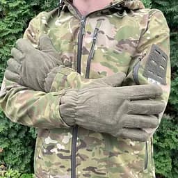 Рукавички тактичні флісові Туреччина ЗСУ 8682 хакі - мініатюра 5
