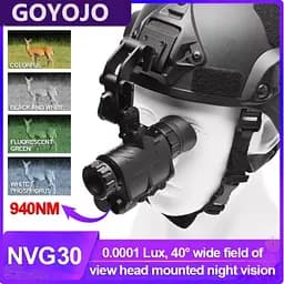 Комплект - монокуляр нічного бачення NVG30 Wi-Fi 940nm + шолом (ABS-пластик) + кріплення (Чорний) - мініатюра 4