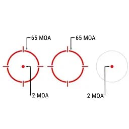 Коліматорний приціл Holosun DRS-NV з нічним баченням точка 2 MOA + коло 65 МОА (червоний) - мініатюра 10