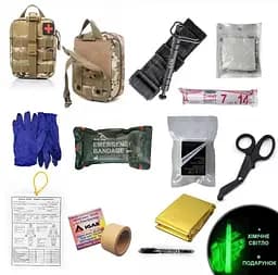 Аптечка укомплектованная (базовая) №1 Rescue Ready в подсумке с быстрым сбросом камуфляж