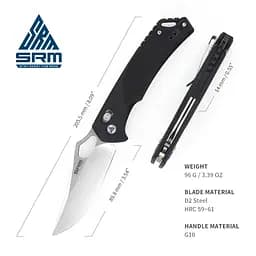 Ніж cкладний SRM Retriever 9202 чорний - мініатюра 8