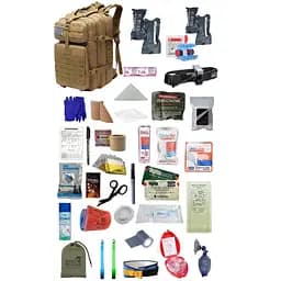 Укомплектованный медицинский тактический рюкзак №3 Rescue Ready MOLLE 45 л светло-коричневый