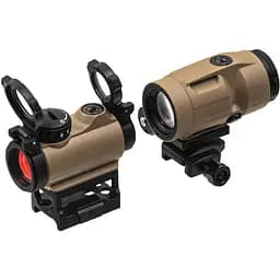 Комплект Sig Optics колiматор ROMEO-MSR 2 MOA та магнiфер JULIET3-MICRO 3X22MM FDE