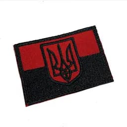 Шеврон на липучках Прапор з червоним гербом з чорним ВСУ (ЗСУ) 20222218 10027 6,5х4,5 см - мініатюра 4