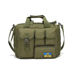 Велика дорожня тактична сумка для документів і ноутбука 15.6 олива MOLLE Solve KT6003601 - мініатюра 1