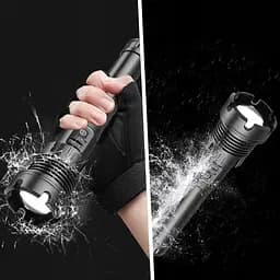 Тактичний ліхтарик Heckermann 1690 LED ZOOM USB 5000 mAH 2500 lm потужний - мініатюра 10