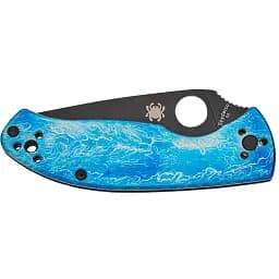 Ніж Spyderco Tenacious Black Blade D2 Titanium Blue - мініатюра 3