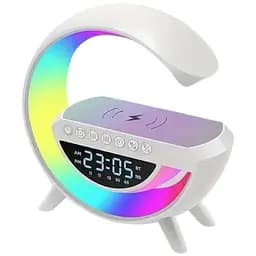 Светильник с беспроводной зарядкой для телефона BT-3401 Bluetooth FM RGB Белый