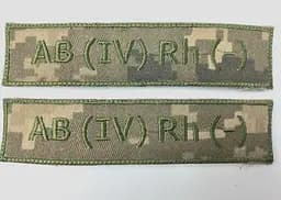 Шеврон ЗСУ група крові AB (IV) Rh (-) піксель на липучці поліестер Україна