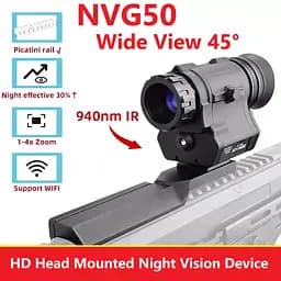 Монокуляр нічного бачення NVG50 2.5k 45° Wi-Fi 940нм (до 600м у темряві) - мініатюра 2