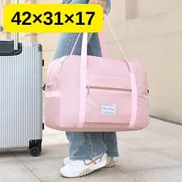Дорожня сумка для подорожей та спорту 22 літри-42×31×17 см — водонепроникна, з кріпленням на валізу, рожевий KT8004522