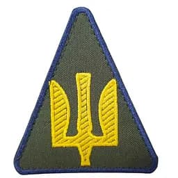 Шеврон Повітряні Сили ЗСУ (Тризуб жовта нитка) олива 7*8 липучка
