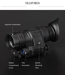Тактичний монокуляр нічного бачення Night Vision PVS-14 + адаптер на шолом L4G24 + J-arm Mount + Ріг дугою - мініатюра 3