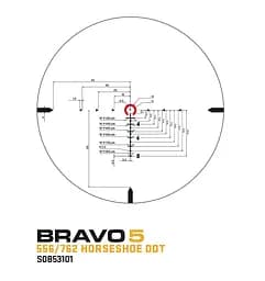 Приціл призматичний Sig Optics BRAVO5 BATTLE SIGHT, 5X32MM HORSESHOE DOT ILLUM RETICLE - мініатюра 2