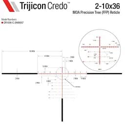 Приціл оптичний Trijicon Credo 2-10x36 (30 мм) illum. MOA Tree Crosshair FFP Red - мініатюра 8