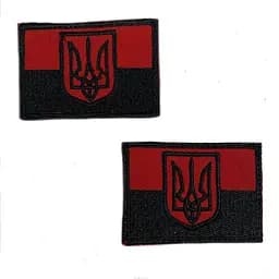 Шеврон на липучках Прапор з червоним гербом з чорним ВСУ (ЗСУ) 20222218 10027 6,5х4,5 см - мініатюра 3