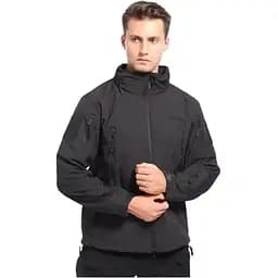Водонепроникна тактична куртка SOFTSHELL із флісом Solve Black KT6000801 розмір S