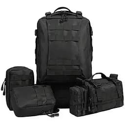 Рюкзак тактичний з підсумками Digital Eagle B08 55 літр / Військовий, штурмовий / Вірменський Чорний