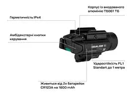 Ліхтар з ЛЦВ Olight Baldr Pro Green Laser Black - мініатюра 10