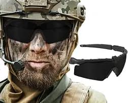 Сонцезахисні тактичні окуляри Black-3.0 окуляри чорні з поляризацією