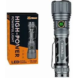 Тактичний ліхтар YEMAO YM-A60 7 режимів світіння акумулятор 18650 USB Type-C 1200 LM Сірий