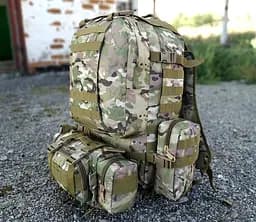 Тактичний великий рюкзак Мультикам TacticBag 45-55л з підсумками (Камуфляж) - мініатюра 9