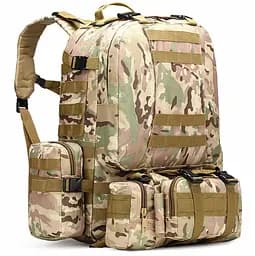 Тактичний великий рюкзак Мультикам TacticBag 45-55л з підсумками (Камуфляж) - мініатюра 2