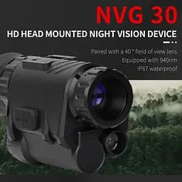 Комплект - монокуляр нічного бачення NVG30 Wi-Fi 940nm + шолом (ABS-пластик) + кріплення (Чорний) - мініатюра 5