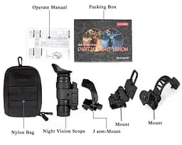 Тактичний монокуляр нічного бачення Night Vision PVS-14 + адаптер на шолом L4G24 + J-arm Mount + Ріг дугою - мініатюра 10