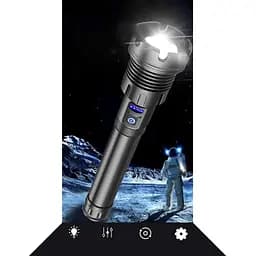Тактичний ліхтарик Heckermann 1690 LED ZOOM USB 5000 mAH 2500 lm потужний - мініатюра 8