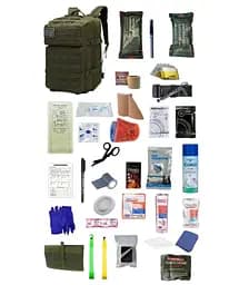 Укомплектованный медицинский тактический рюкзак №1, 45 л темно-зеленый