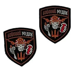 Шеврон на липучках Бойовий медик ВСУ (ЗСУ) 20222474 12922 6,5х9 см помаранчевий - мініатюра 4