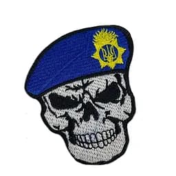 Шеврон на липучках Череп з беретом ВСУ (ЗСУ) 20222173 10018 8х8 см - мініатюра 2